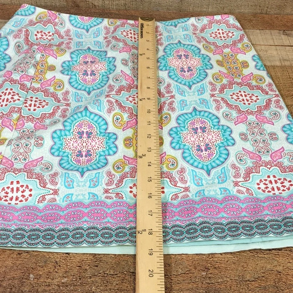 Talbots Pencil Skirt Womens 6 Blue Pink Medallion Paisley Print - Picture 12 of 12